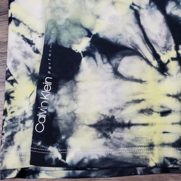 Calvin Klein Tie Dye Performance Stretch Cropped Athleisure Top Size Large - Picture 7 of 7
